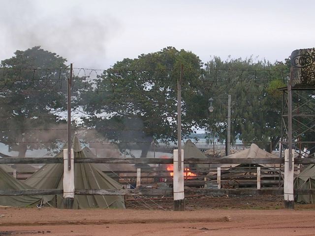 Flames in camp